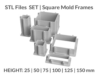 3D-filer | Mold Master Box STL-paket för silikonformtillverkare | Återanvändbar formram | Silikonkonstverktyg
