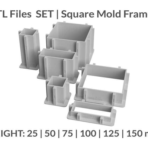 3D Files |Mold Master Box STL pack for Silicone Mold Makers | Reusable Mold Housing Frame | Silicone art tool