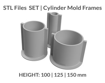 3D-filer | Formhuvudcylinderlåda STL-paket för silikonformtillverkare | Återanvändbar formram | Silikonkonstverktyg