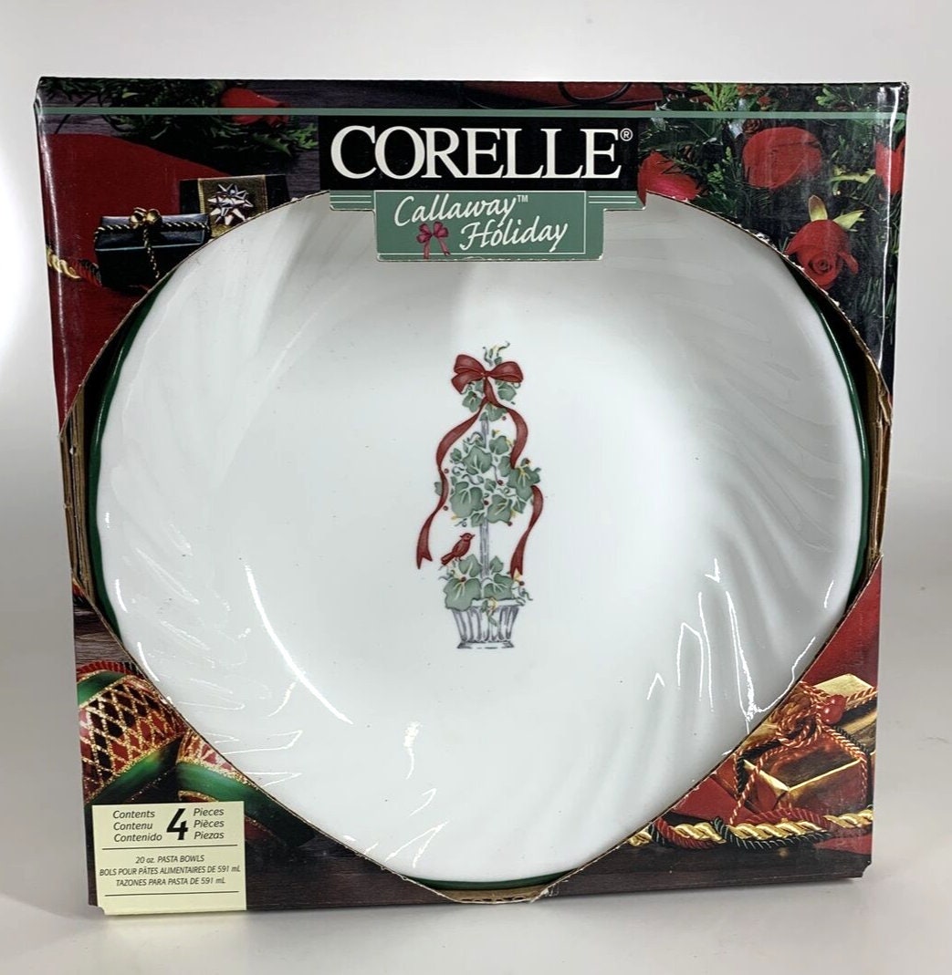 RARE New in Box 4 Pc Set of Corelle Callaway Holiday 20 Oz Pasta Bowls Etsy