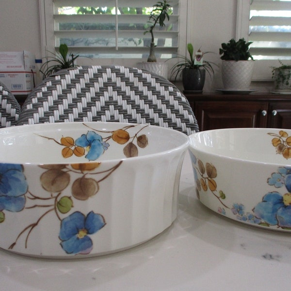 Set of 2 GORGEOUS MIKASA Ultra Ceram Blue Ginger Baking Dishes / Casseroles Made in Japan; EXCELLENT Pre-owned Condition