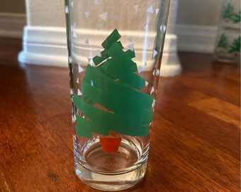 Set of 4 LE Smith Partyline Christmas Tree Drinking Glasses in