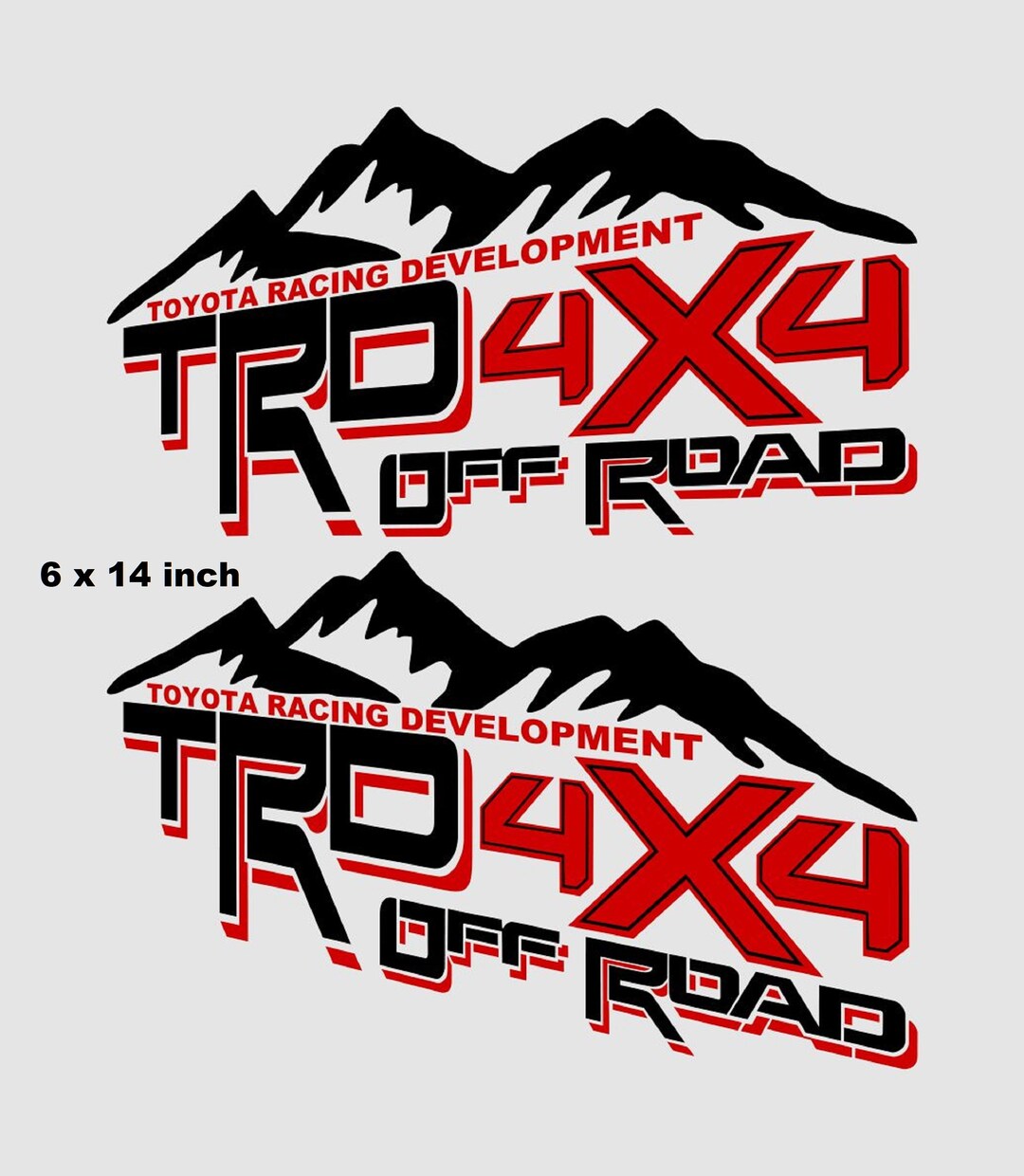 TRD off Road Mountain 4X4 Decals Stickers Tundra Truck Bed Side