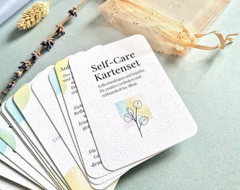 24 card self-care card set, mindfulness cards, positive thoughts, encouragement, self-love cards, journaling questions, reflection cards
