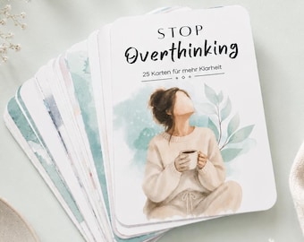 Cards to combat rumination and overthinking – 25 self-care cards with affirmations, journal questions, and rituals | Stop the mental chatter