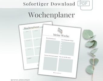 Printable Weekly Planner | Weekly Overview Template | Downloadable Calendar | Planner Set | Instant Download | Weekly Planner Template A4 PDF