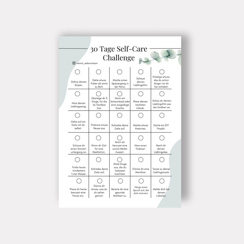 POSTCARD 30-day self-care challenge, card for self-care, mindfulness, A6 format image 5