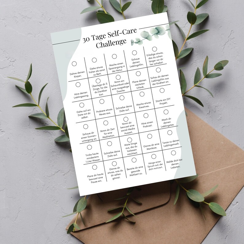 POSTCARD 30-day self-care challenge, card for self-care, mindfulness, A6 format image 3