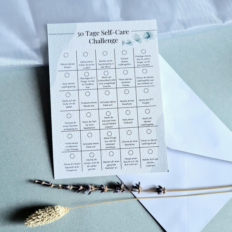POSTCARD 30-day self-care challenge, card for self-care, mindfulness, A6 format image 2