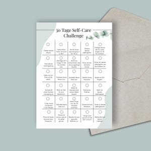 POSTCARD 30-day self-care challenge, card for self-care, mindfulness, A6 format image 1