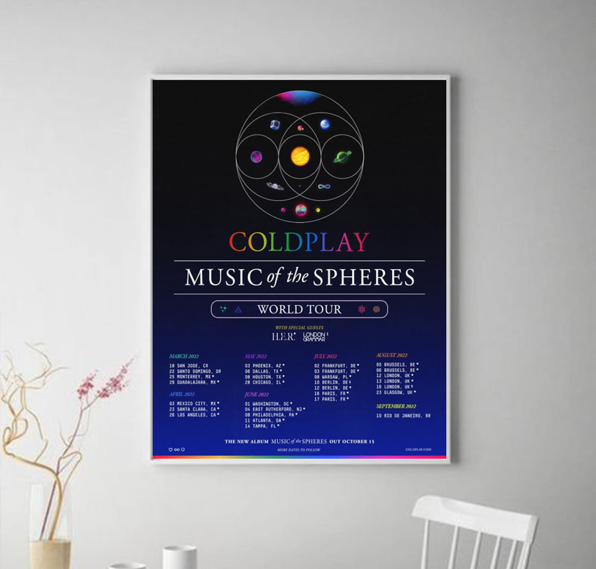 Discover Coldplay Music Of The Spheres Tour Poster