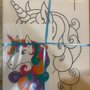 Unicorn, Kids DIY Paint Kit, Pre Sketched Canvas, Paint and Sip Kit, Sip and Paint Kit image 3