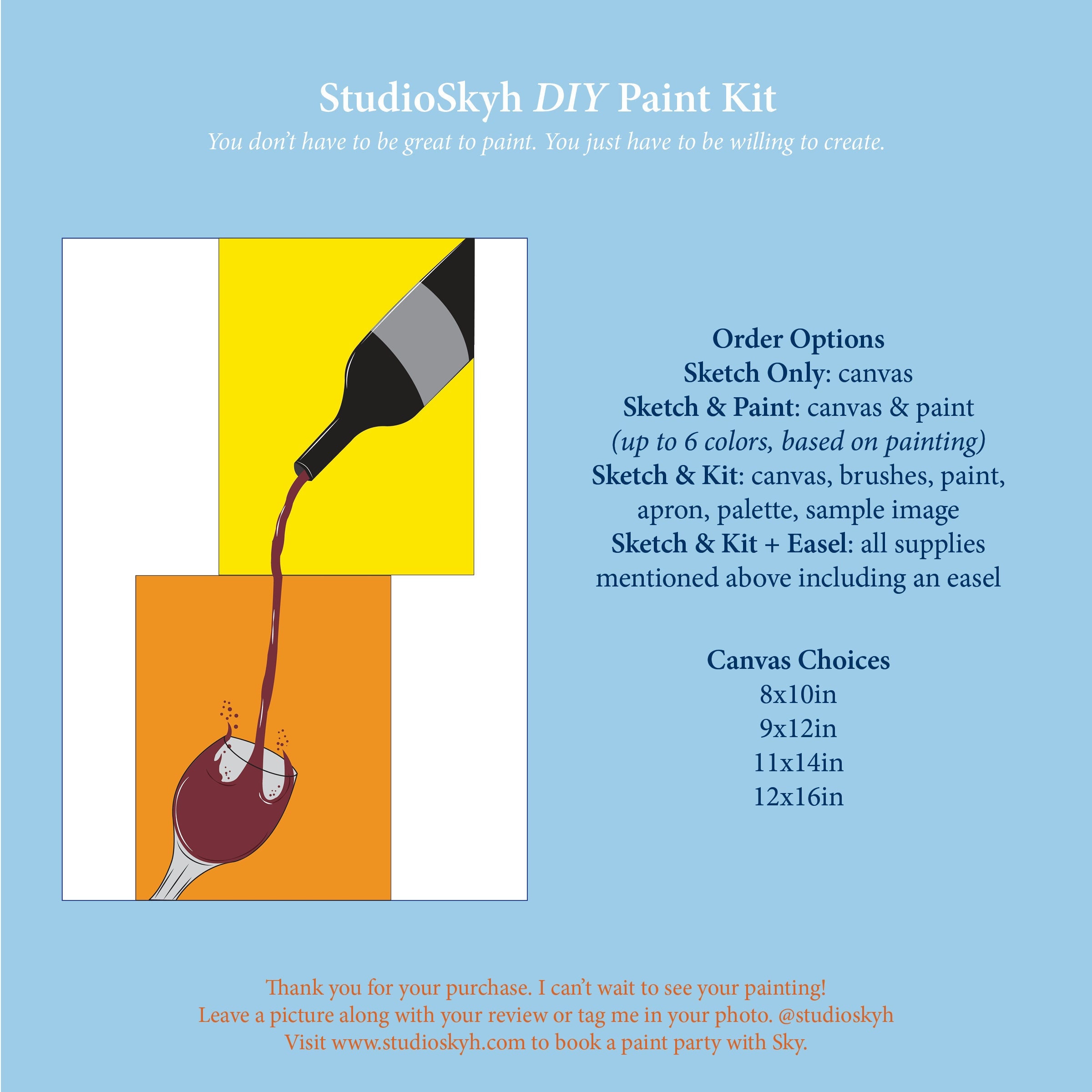 Paint & Sip/ Pre Drawn/ DIY Paint Party/canvas/adult Painting/ Paint and Sip  at Home Kit Black Woman With Afro in White Dress 