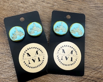 Nostalgic 90s Movie Castle Stud Earrings