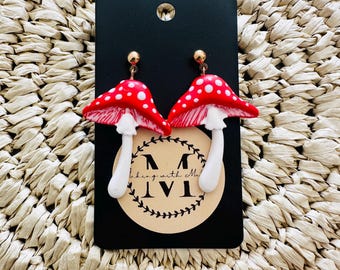 Red Mushroom Earrings