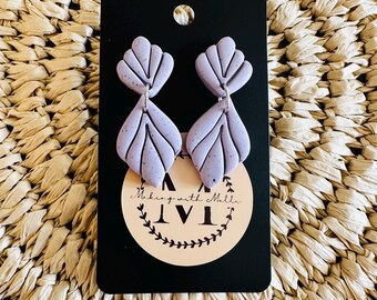 Lavender Speckled Polymer Clay Earrings