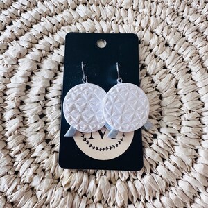 Spaceship Earth Inspired Clay Earrings