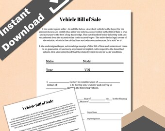 bill of sale etsy