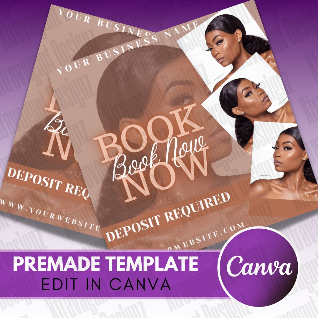DIY Book Now Flyer | Editable Canva Template | Appointments & Social ...