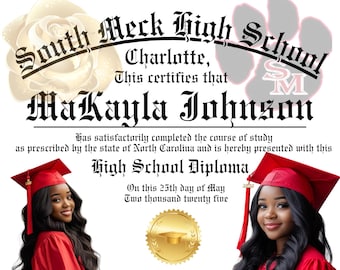 Graduation 2025 High School Diploma Blanket Template | Canva Editable | Digital Download