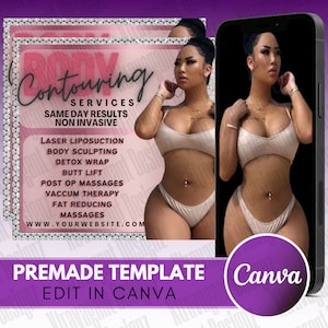 Body Contouring Flyer - Body Sculpting Flyer - Spa Flyer - Body Contouring Services - Esthetician Flyer - Social Media Template - Laser Lipo