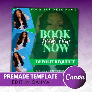 Book Now Flyer - Social Media Template - Appointments Available Flyer - Booking Flyer - Hair Flyer - MakeUp Template - DIY Appointment Flyer