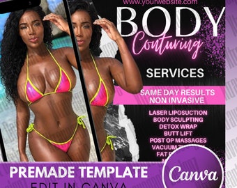Body Contouring Services Flyer: Editable Canva Template