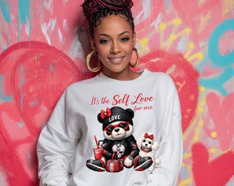 Punk Bear Self Love PNG, Edgy Valentines Sublimation (Digital Download)