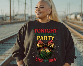 Juneteenth Disco Ball PNG | 1865 Party Shirt Design (Digital Download )