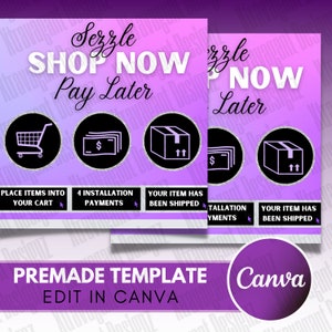 Shop Now Pay Later Flyer - Installment Flyer - DIY Installment Template -  Social Media Flyer - Canva Template - Premade Flyer - DIY Flyer