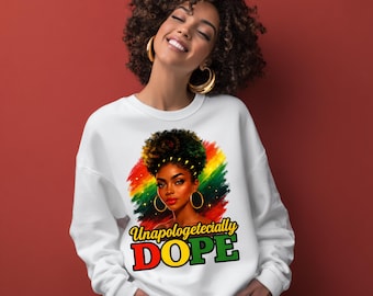 Unapologetically Dope Black Woman Locs PNG | Rasta Style Sublimation Art | Instant Digital Download