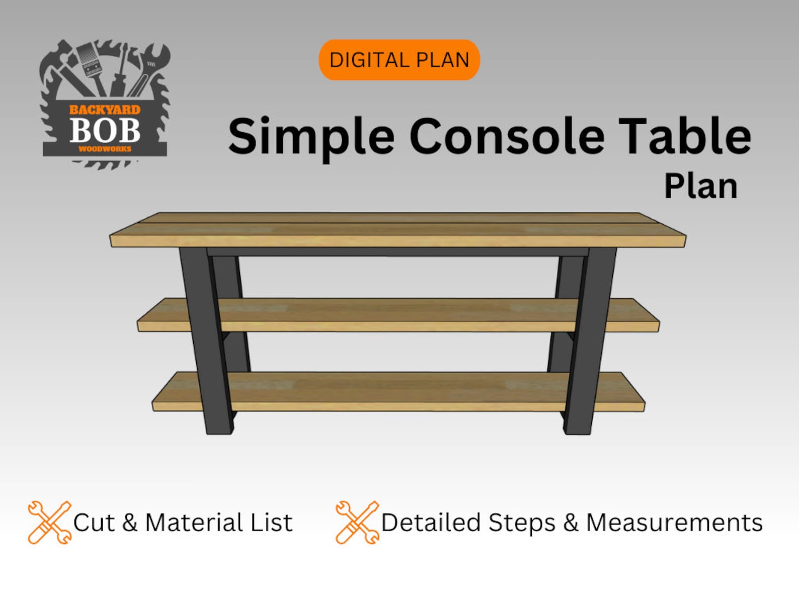 Simple Console Table Plan / Console Table / Console Table Plan / Digital Plans / Woodworking