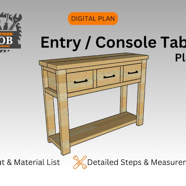Entry Table Build Plan / Console Table Plan / Entryway Table / Console Table Plan / Digital Plans / Woodworking Plans / Build Plans / DIY