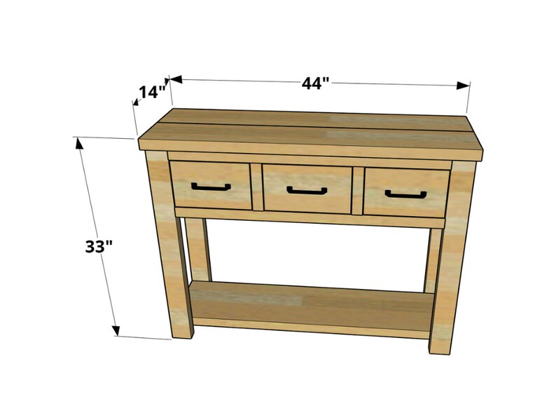 Entry Table Build Plan / Console Table Plan / Entryway Table / Console