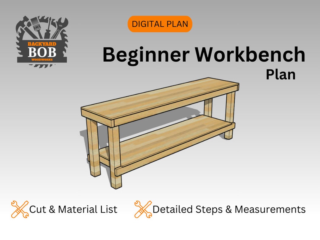 Simple DIY Beginner Workbench Plan / Digital Plans / Woodworking Plans / Build Plans / DIY Etsy