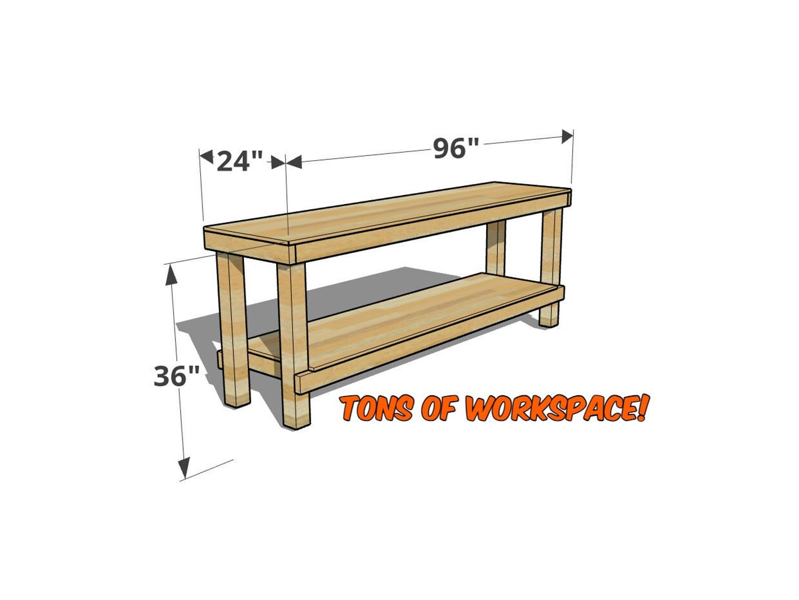 Simple DIY Beginner Workbench Plan / Digital Plans / Woodworking Plans / Build Plans / DIY Etsy