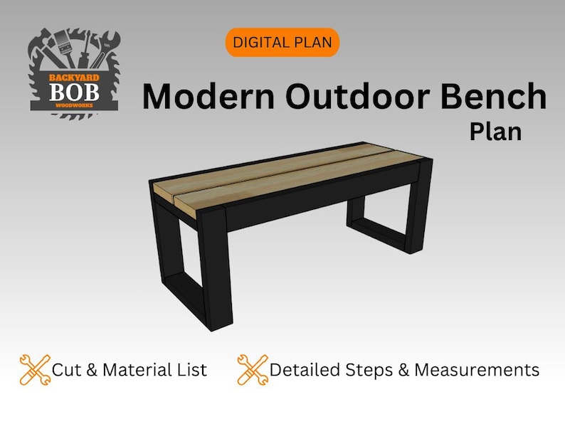 Modern Outdoor Bench Plan, DIY Woodworking (digital Plans) - Etsy