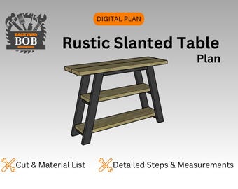 Plattegrond voor rustieke schuine tafel | DIY-accenttafel (digitale plannen)
