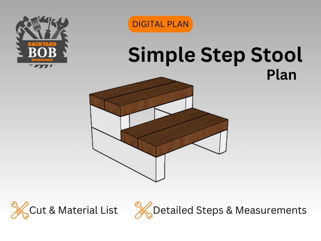 Simple DIY Step Stool Plan / Step Stool / Digital Plans / Woodworking