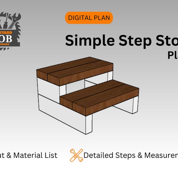 Simple DIY Step Stool Plan / Step Stool / Digital Plans / Woodworking Plans / Build Plans / DIY