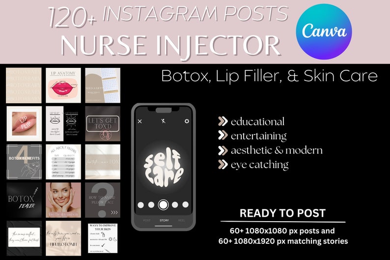 Nurse Injector Instagram Templates, Medspa Branding, Aesthetic Skincare ...