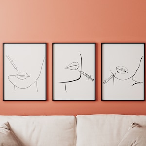 Dermatology Office Waiting Room, Botox Art, Lip Filler, Botox and Filler Wall Art, Poster for Botox, Digital Art, Lip Injector, Medspa Art