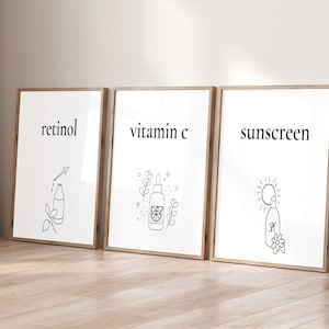 Décoration dermatologique, crème solaire au rétinol vitamine C, décoration murale, téléchargement numérique, art MedSpa, esthéticienne, infirmière NP MD Skin Care, décoration de bureau
