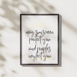 Estetikerdekor, solskyddscitat, väggdekor, digital nedladdning, MedSpa-konst, hudläkare, sjuksköterska NP MD hudvård, kontorsdekor, kontorskonst