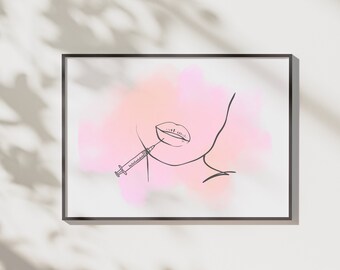 Botox Art, Lip Art, Lip Filler Digital Print, Cosmetic Surgery Print, Esthetician, MedSpa Decor, Plastic Surgeon office, Poster for her