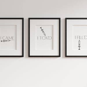 Filler Art, Botox and Filler Wall Art, I Came I Toxd I Filld, Poster for Botox, Digital Art, Digital Download, Office Wall Art, Botox Party