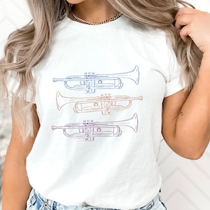 Trumpet T-Shirt, Trumpet Player, Marching Band Shirt, Trumpet Gift, Musician Tee, Vintage Trumpet, Funny Trumpet Shirt, Brass Instrument