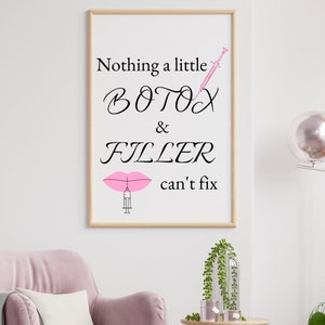 Botox Filler Decor, MedSpa Art, Digital Download, Instant Print, Office Decor, Medical Aesthetic Practice, Plastic Surgeon, Botox Party
