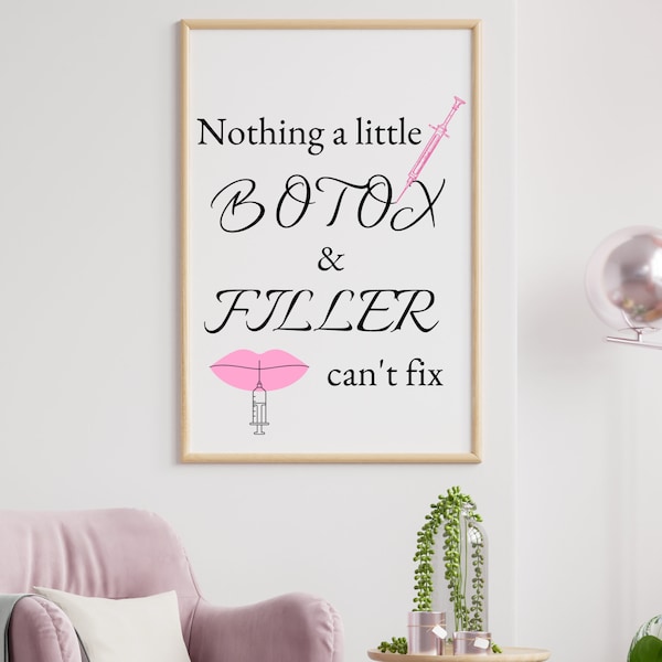 Botox Filler Dekor, MedSpa Kunst, digitaler Download, Sofortdruck, Büro Dekor, Ästhetische Praxis, Plastischer Chirurg, Botox Party