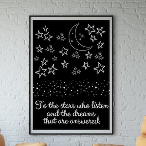 Acotar Art, To the Stars Who Listen, Wall Art, Digital Download, Sarah J Maas, A court of, City of stars, Poster, Velaris Night Court